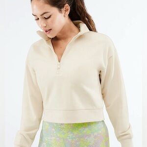 Fabletics Cream Half-Zip Pullover - Size Small